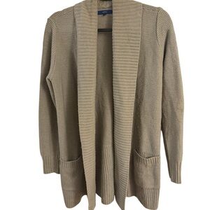 Cozy Tan Open-Front Sweater